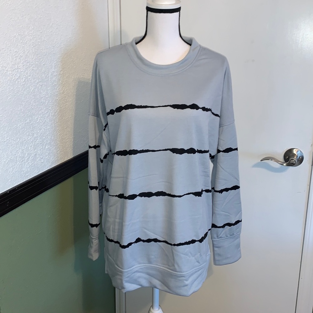 Women’s Crewneck Tie Dye Sweatshirt Striped Printed Loose Long Sleeve Pullover